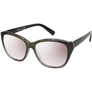 NWT Circus by Sam Edelman black and gold glitter mirrored lens sunglasses